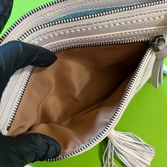 The Sak Boho Preppy White Tassel Western Native Crossbody Side Purse Bag - Picture 4 of 8